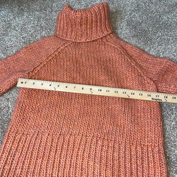 Madewell sweater turtleneck chunky knit burnt orange wool/alpaca blend SZ XS - Picture 9 of 9